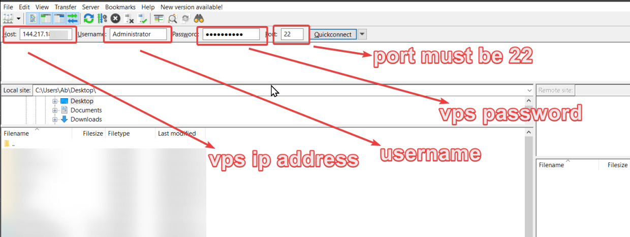 Testing SFTP On FileZilla
